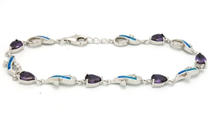 OPBR1038 - Silver Opal Bracelet