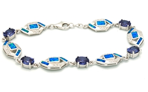 OPBR1044 - Silver Opal Bracelet