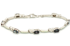 OPBR1051 - Silver Opal Bracelet