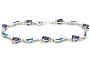 OPBR1053 - Silver Opal Bracelet