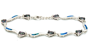 OPBR1055 - Silver Opal Bracelet