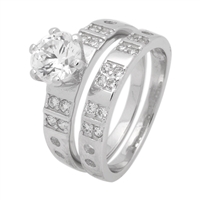 RCZ104016 - Silver Wedding Ring Sets