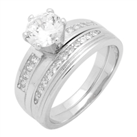 RCZ104023 - Silver Wedding Ring Sets