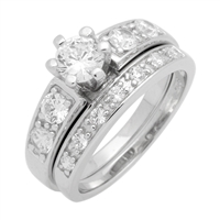 RCZ104029 - Silver Wedding Ring Sets