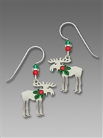 Sienna Sky Earrings - Christmas Moose with Holly