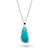 Sterling Silver Pendant -"Pebble" Faceted Turquoise
