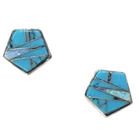 Sterling Silver Post Earrings- Turquoise
