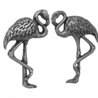 Sterling Silver Post Earring-Flamingo