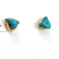 Post Earrings- Rough Cut Turquoise