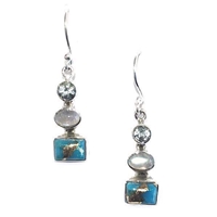 Sterling Silver Dangle Earrings- Turquoise