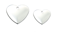 Large and mini heart pet tags in reflective stainless steel