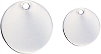 round pet tag in reflective stainless steel