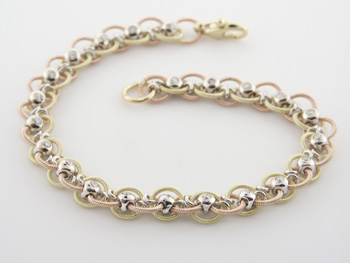 BLD2345 18k Rose & Yellow Gold Diamond Bracelet