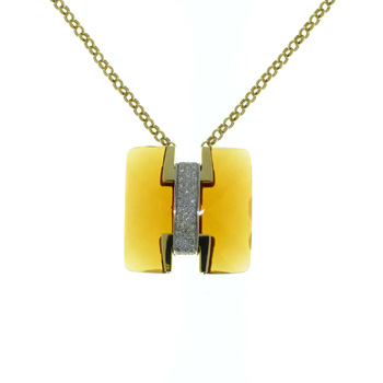 N000002 18k White & Yellow Gold Diamond Citrine Necklace