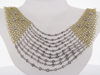 NEC1043 18k Yellow & White Gold Diamond Necklace
