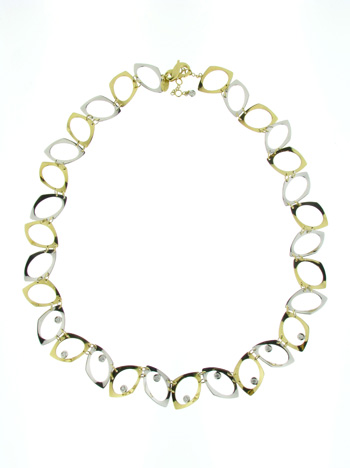 NEC1074 18k White & Yellow Gold Diamond Necklace