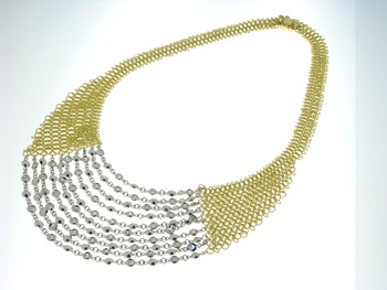 NEC1081 18k White & Yellow Gold Diamond Necklace
