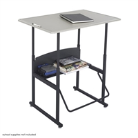 AlphaBetter Adjustable-Height Stand-Up Desk, 36 x 24" Standard Top and Swinging Footrest Bar