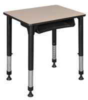 18.5" x 26" Rectangle Height Adjustable School Desk with Book Storage - Beige