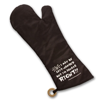 18" BBQ mitt protects your left hand and arm when working over hot coals.
