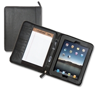 Left-Handed Leather iPad Padfolio with Writing Pad