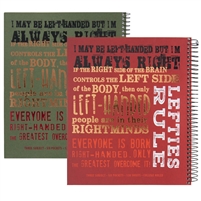 Left-Handed Three Subject Spiral Notebook with Lefty Sayings
