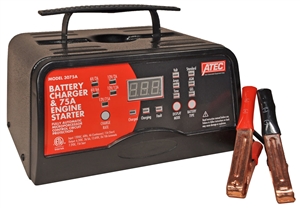 3075A ATEC 6/12 Volt 2/12/75 Amp Portable Automatic Automotive Battery Charger