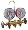 22225 JB Industries R-22 / R-404A / R-410A Patriot 2 Valve Manifold with 1% Accuracy Illuminating 3-1/8" Gauges and No Hose Set