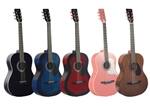 Johnson JG-100 Student Acoustic Guitar - Full Size Black, Blue, Red, Walnut, Pink