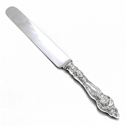 Les Six Fleurs by Reed & Barton, Sterling Dinner Knife, Blunt Plated, Hollow Handle, Monogram K