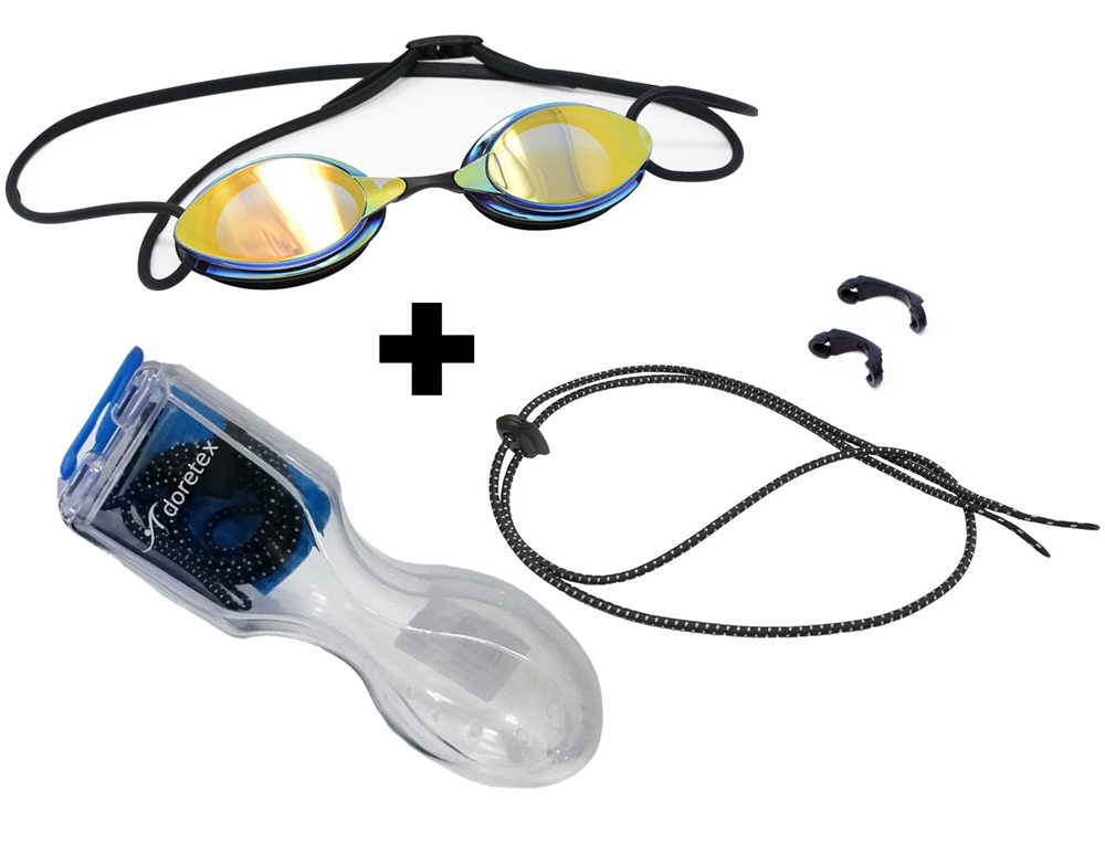 Adoretex Professional Rainbow Mirrored Swim Goggles