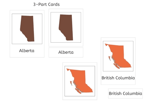 Maps of Canada 3-Part Cards (PDF)