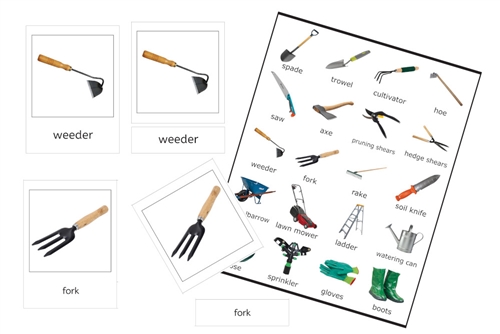 Garden Tools 3-Part Cards (PDF)