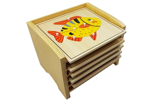 IFIT Montessori: 5 Animal Puzzles with Cabinet