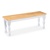 Wood Bench in a Natural and White Finish - Country Farmhouse Style Dining Bench