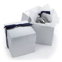 Two Piece Cup Cake Box - Silver Shimmer
