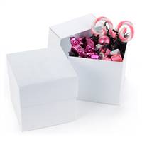 Two Piece Cup Cake Box - White Shimmer