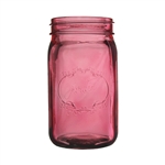 Jardin Mason Jar, 32 Ounce, 6.5" high, Vintage Pink, Case of 24
