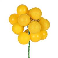 12" Yellow Ball Ornament Pick 4/Bg