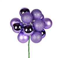 12" Lavender Ball Ornament Pick 4/Bg