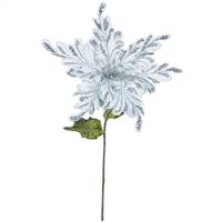 31" Silver Poinsettia, 15" Flower 3/Bag
