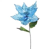 26" Sky Blue Poinsettia, 13" Flower 3/Ba