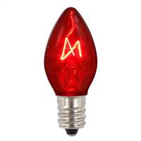 C7 Trans Red Twinkle 120V 5W Bulbs