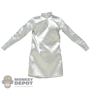 Shirt: Asmus Toys Mens Silver Silk-Like Long Shirt