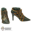 Boots: TBLeague Female Green High-Heel Boots