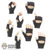 Hands: VS Toys Female Black Molded Fingerless Glove Hand Set