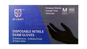 Black Fentanyl Resistant Nitrile Exam Gloves