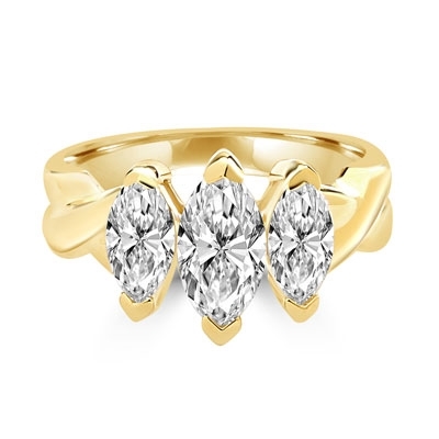 marquise 14k solid gold ring