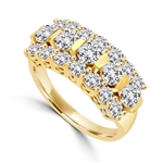 Wide Band Round Sparkles on Display - 2.5 Cts. T.W. In 14k Gold Vermeil.