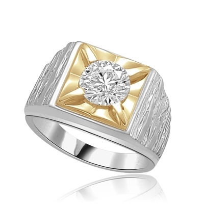 Play-Man’s heavy ring with a 2.0ct in white gold